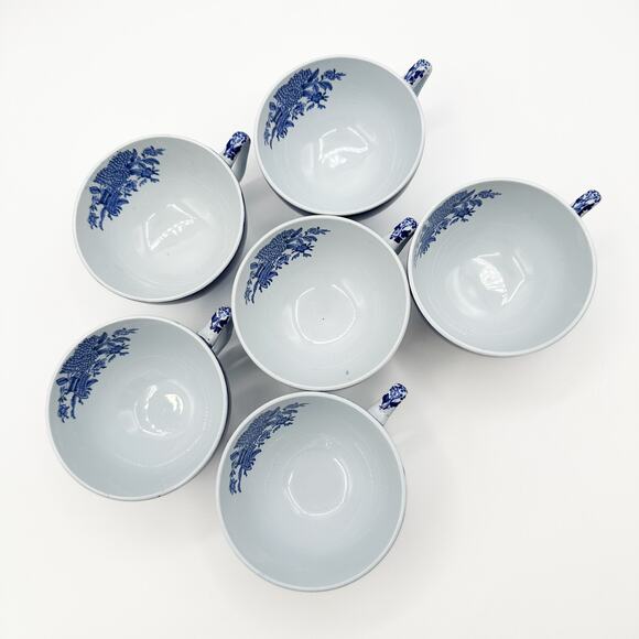 Copeland Spode Fitzhugh Blue Demitasse Cups | #Y2988 Canton Pattern (No Saucers) - Picture 9 of 12